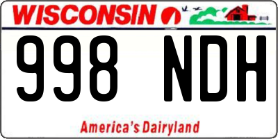 WI license plate 998NDH