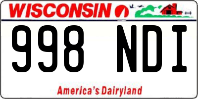 WI license plate 998NDI