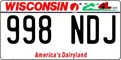 WI license plate 998NDJ