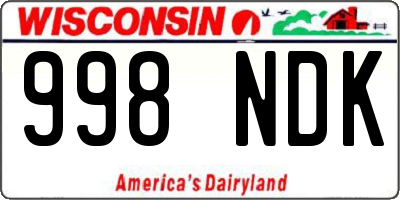 WI license plate 998NDK