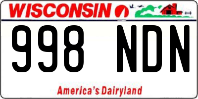 WI license plate 998NDN
