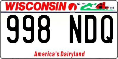 WI license plate 998NDQ