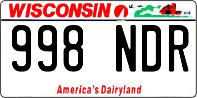 WI license plate 998NDR