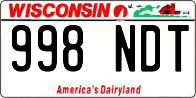 WI license plate 998NDT