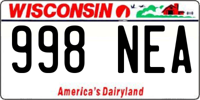 WI license plate 998NEA