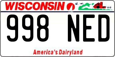 WI license plate 998NED