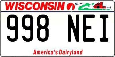 WI license plate 998NEI