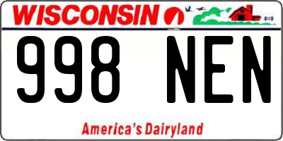 WI license plate 998NEN