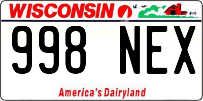WI license plate 998NEX