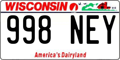 WI license plate 998NEY