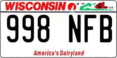 WI license plate 998NFB