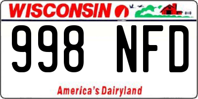 WI license plate 998NFD