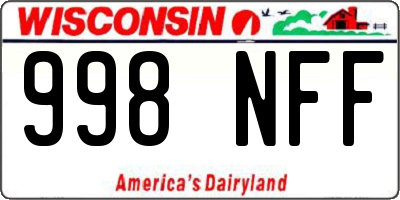 WI license plate 998NFF