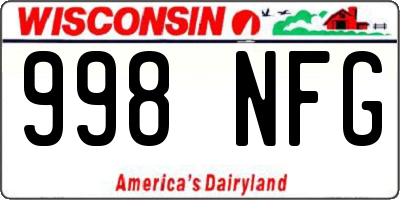 WI license plate 998NFG