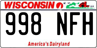 WI license plate 998NFH