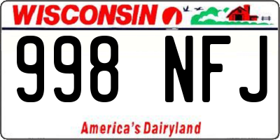WI license plate 998NFJ