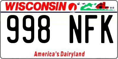 WI license plate 998NFK