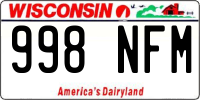 WI license plate 998NFM