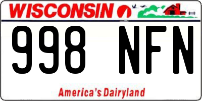 WI license plate 998NFN