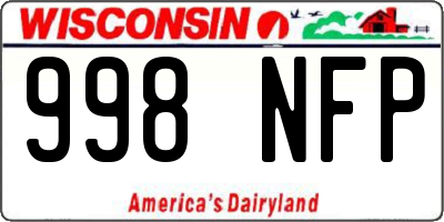 WI license plate 998NFP