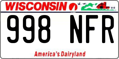 WI license plate 998NFR