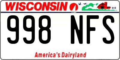 WI license plate 998NFS