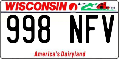 WI license plate 998NFV