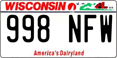 WI license plate 998NFW