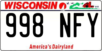 WI license plate 998NFY
