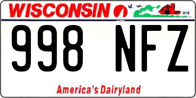 WI license plate 998NFZ