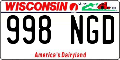 WI license plate 998NGD
