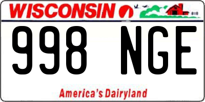 WI license plate 998NGE
