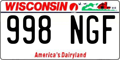WI license plate 998NGF