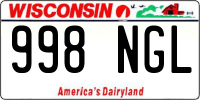 WI license plate 998NGL