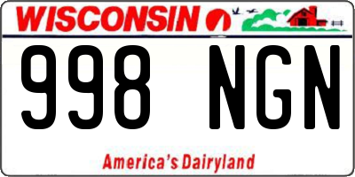 WI license plate 998NGN