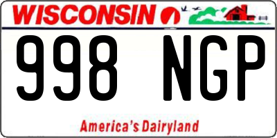 WI license plate 998NGP