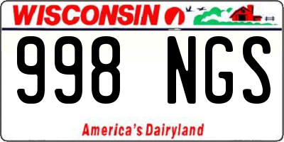WI license plate 998NGS