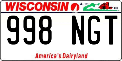 WI license plate 998NGT