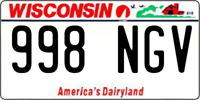 WI license plate 998NGV