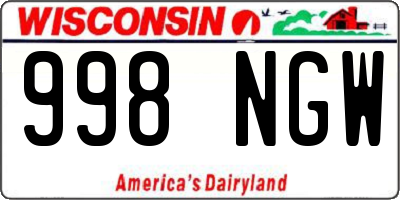 WI license plate 998NGW