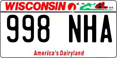 WI license plate 998NHA