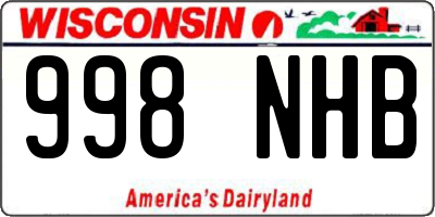 WI license plate 998NHB