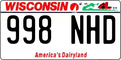 WI license plate 998NHD