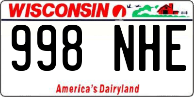 WI license plate 998NHE