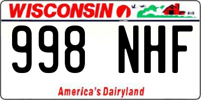 WI license plate 998NHF