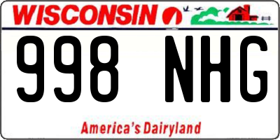 WI license plate 998NHG