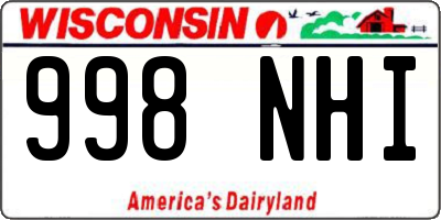 WI license plate 998NHI