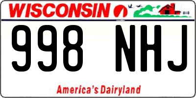 WI license plate 998NHJ