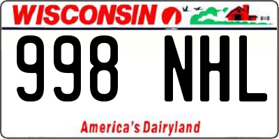 WI license plate 998NHL