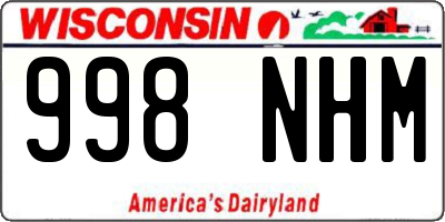 WI license plate 998NHM